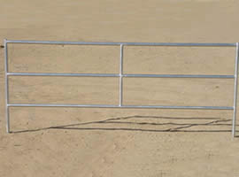 A straight-corner horse panel with 3 cross rails and 1 vertical rail welded