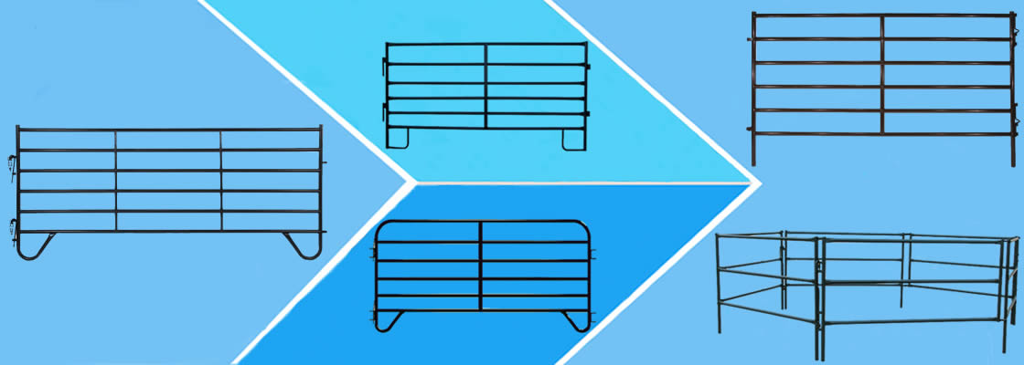 Five various painted horse panels with J-legs and straight legs