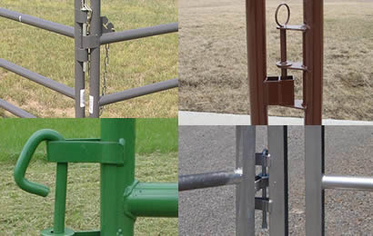 Four kinds of latches in gray, red, green colors